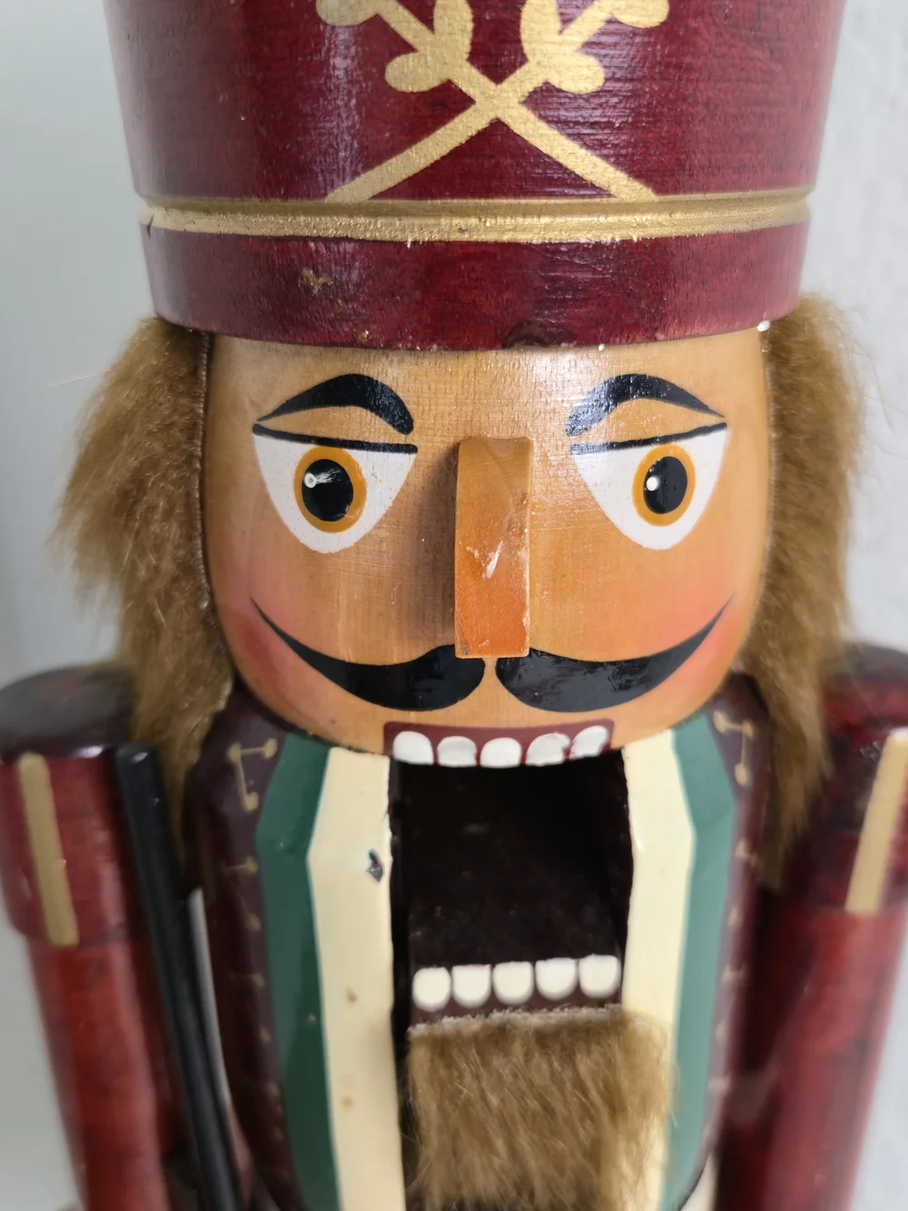Vintage Wooden Soldier Nutcracker Guard Rifle Christmas Decor 20